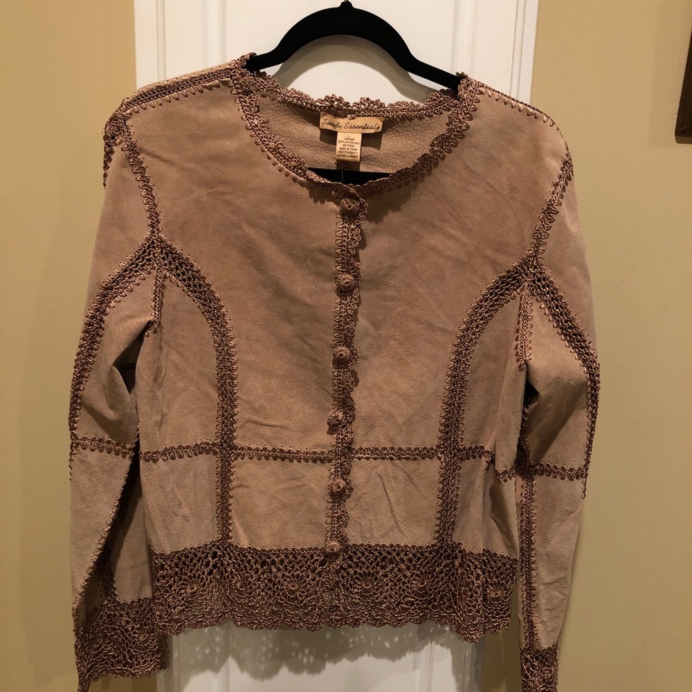 SUEDE ESSENTIALS large tan vintage jacket. NWT